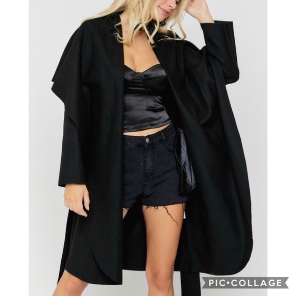 HP! 🎊🎊Black Wrap Coat - Picture 3 of 4